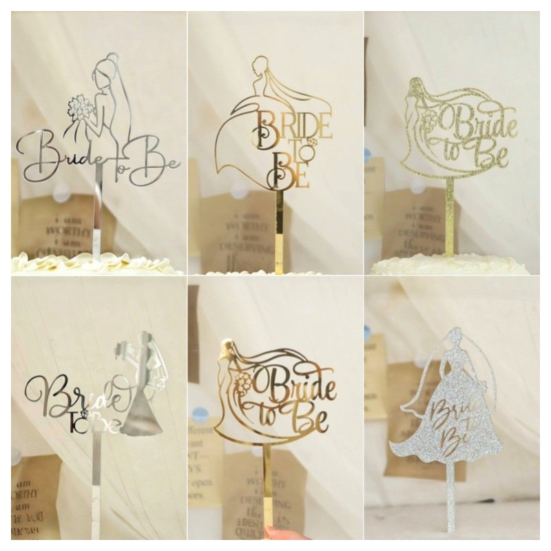 Bride to be cake topper bridal shower cake Decoration party supplies acrylic cake topper