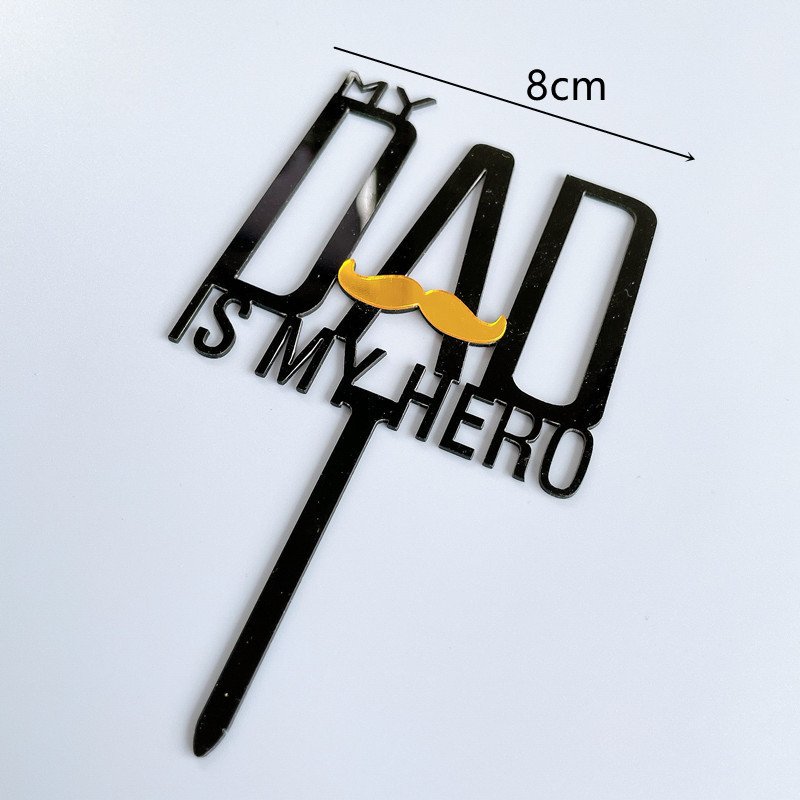 Gold Acrylic Best Dad Ever Cake Decorating Topper Happy Birthday DAD Cake Plugin Father's Day Birthday Party Cake Accessories