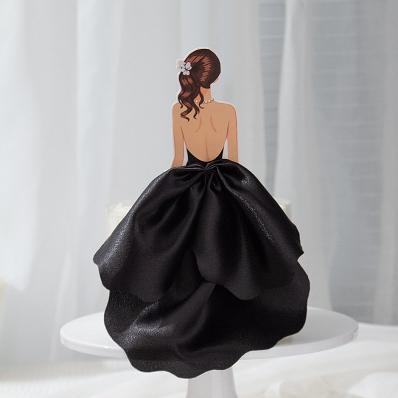 New Creative Pretty Dress Cake Insert Card Sexy Goddess Cake Decoration Cake Topper