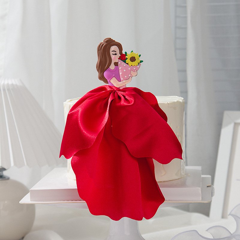 New Creative Pretty Dress Cake Insert Card Sexy Goddess Cake Decoration Cake Topper