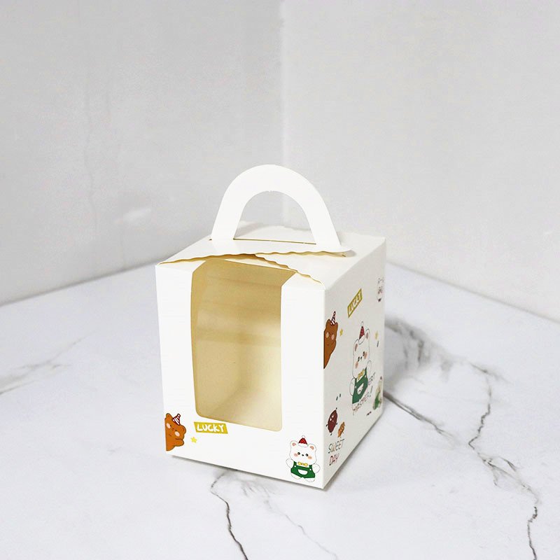 Cardboard Cake Cupcake Box Cupcake Box for Party Supplies Gift Bag with Handle Cake decorating Supplier