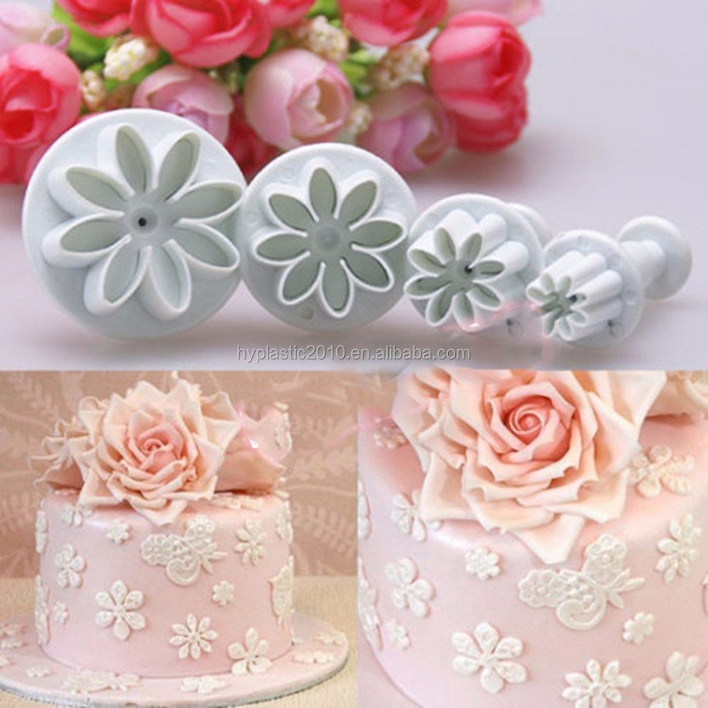 HY Flower Plunger Cutter Fondant Supplies Cutting Set for Cupcake Decorating