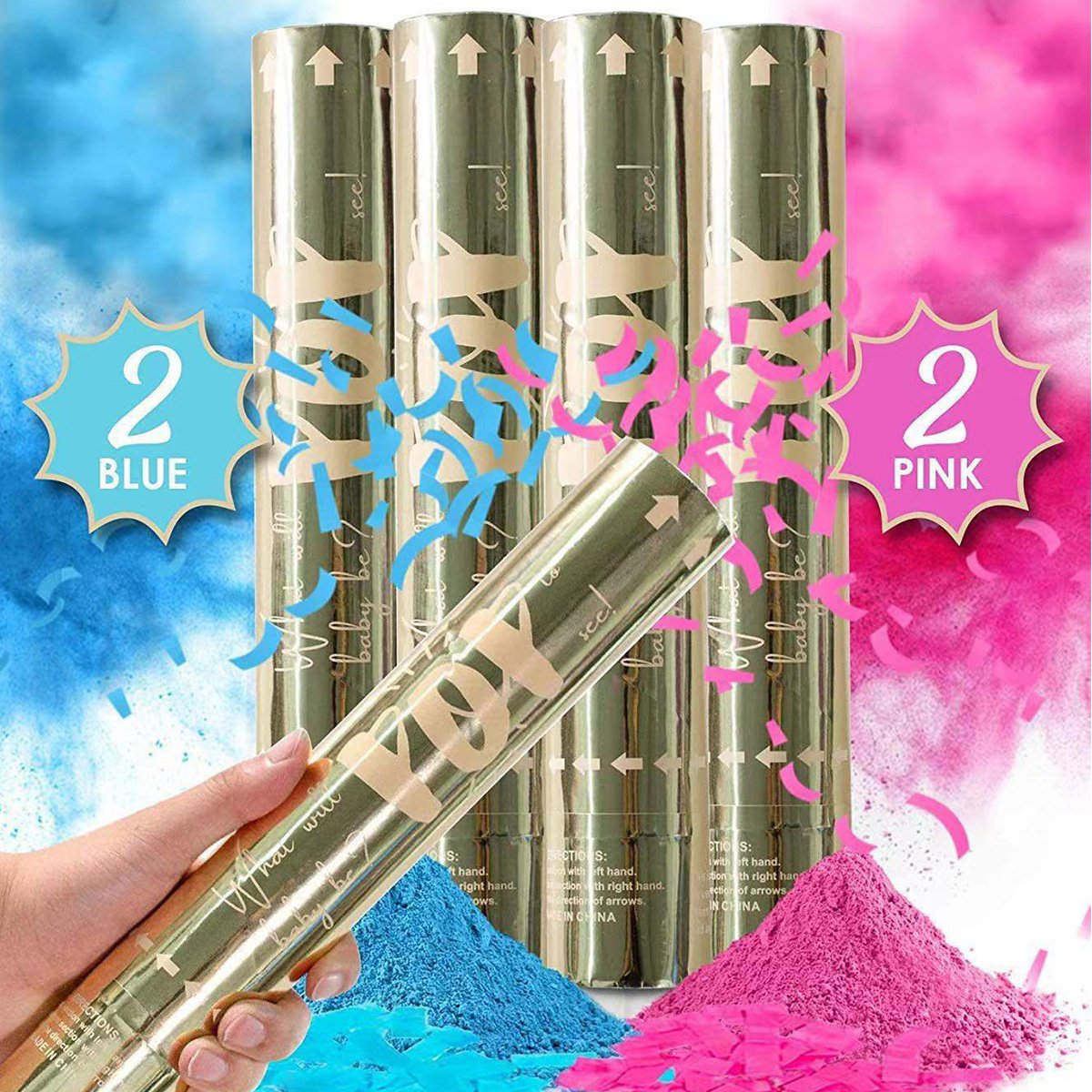 Fireworks cannon Wholesale gender reveal party supplies powder confetti gender reveal fireworks baby shower