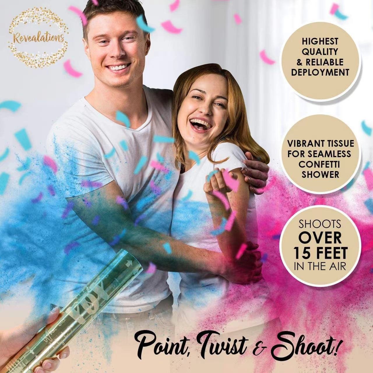 Fireworks cannon Wholesale gender reveal party supplies powder confetti gender reveal fireworks baby shower