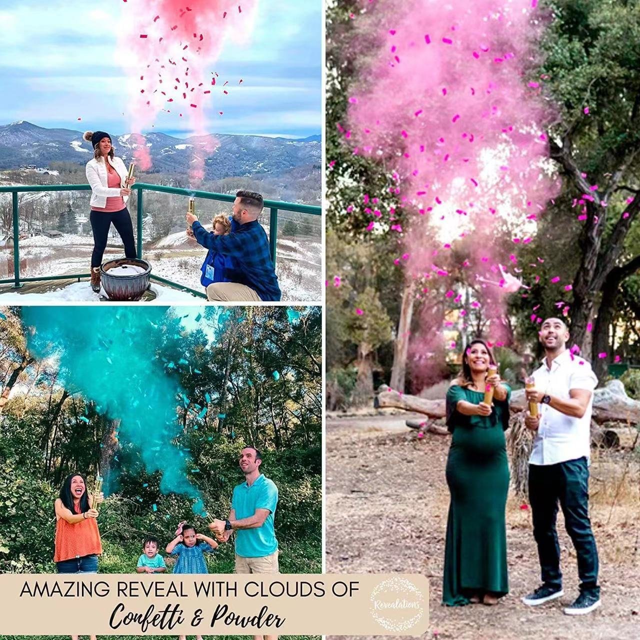 Fireworks cannon Wholesale gender reveal party supplies powder confetti gender reveal fireworks baby shower