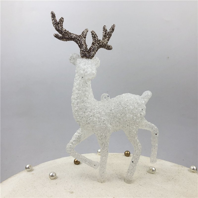 Cute deer bow tie Sika deer children's birthday cake decoration cake topper toys Happy Birthday Party supplies