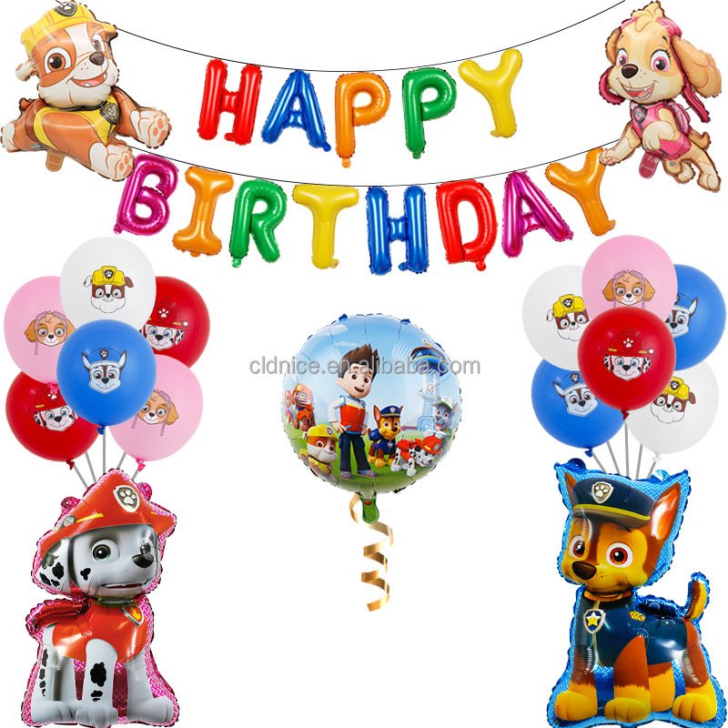 Nice Dog Patrol Birthday Set Flag Cake And Balloon For A Birthday Party For The Barking Team