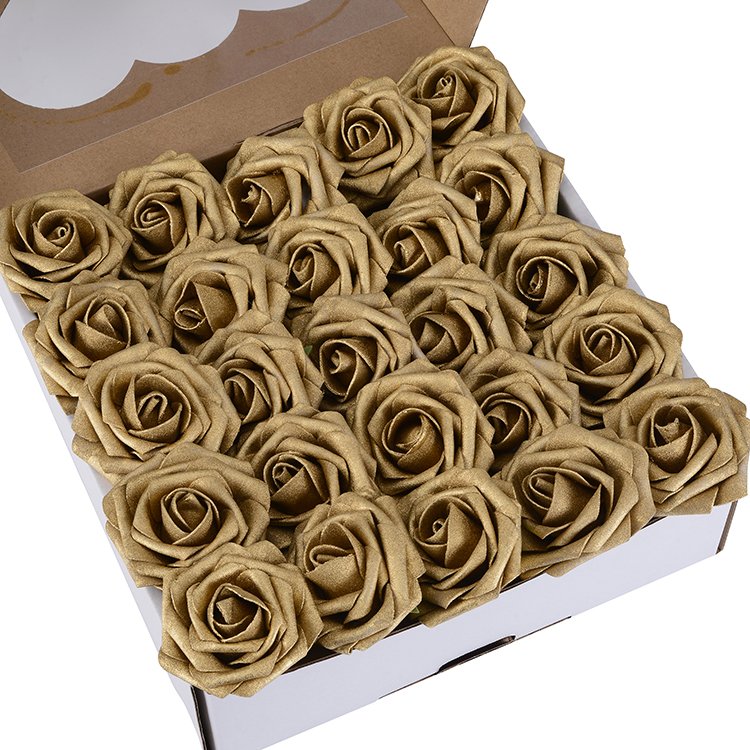 Artificial flower party Gold Roses style handmade bridal bouquet decorations wedding for bridesmaids