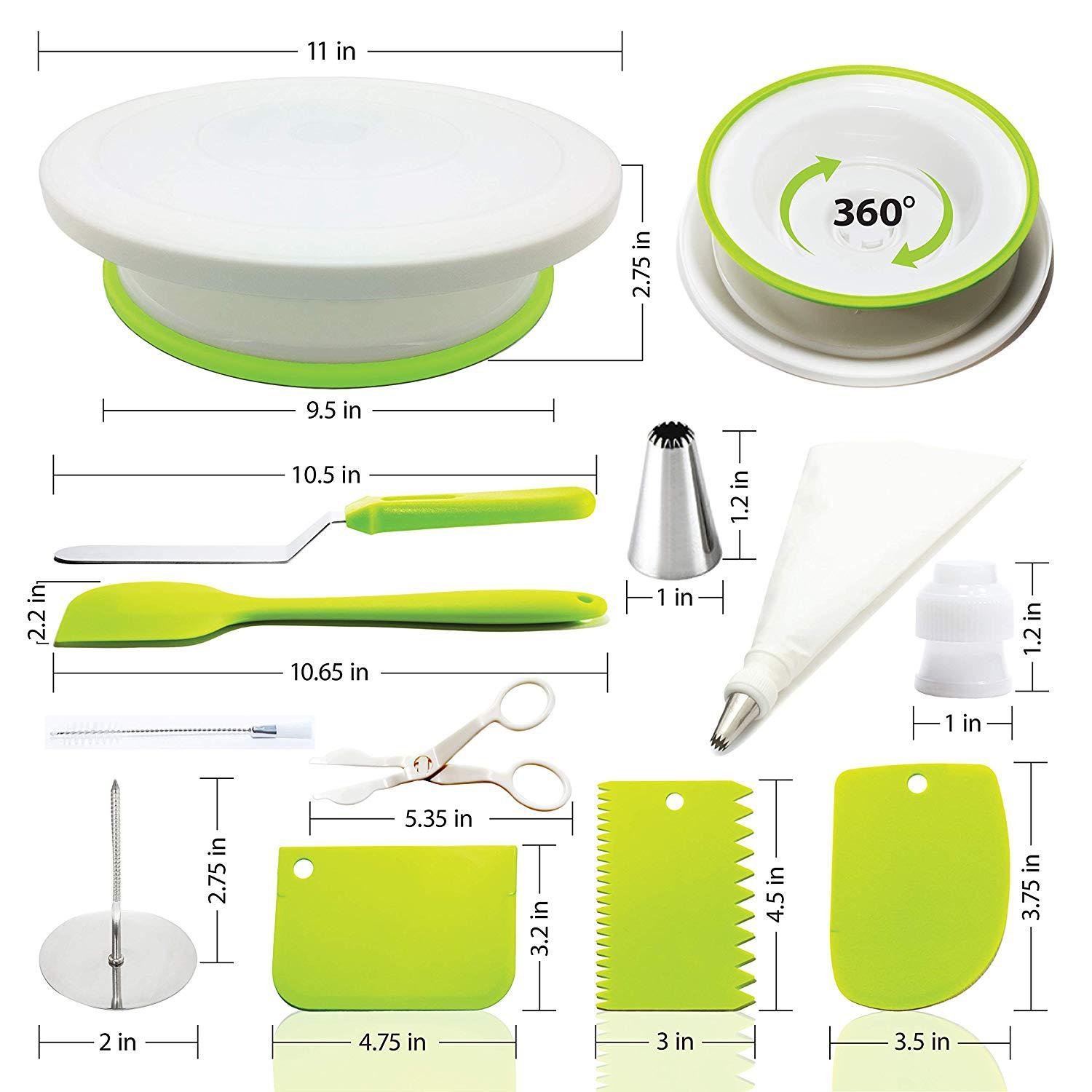 46pcs good quality Cake Decorating Set Baking Supplies Rotating Cake Stand Turntable Tools Kit Plastic Cake Stand Icing Tips