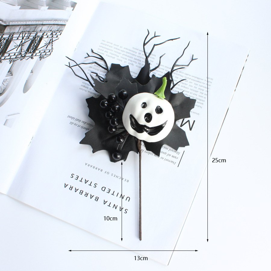 Ychon wholesale Halloween toppers holiday party pumpkin cupcake topper black white branches cake topper