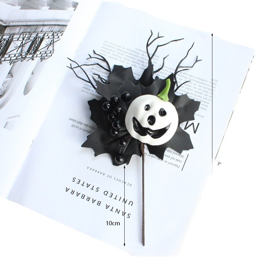 Ychon wholesale Halloween toppers holiday party pumpkin cupcake topper black white branches cake topper