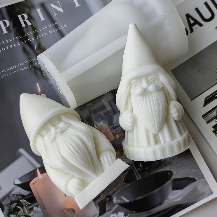 YS Beard Santa Claus Silicone Candle Molds Christmas Gypsum Decorations Gift Casting Mould DIY Soy Aromatherapy Candle Making