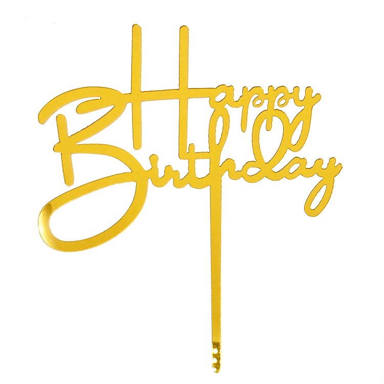 Wholesale Hot Party Birthday Decoration Supplies Customized Cake Topper Black Gold Acrylic Cake Topper Baking Tools