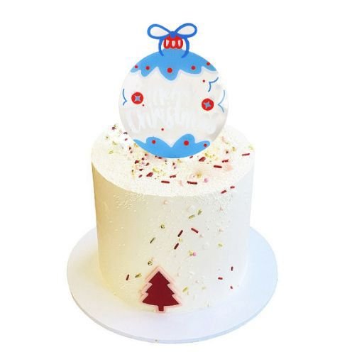 cake decorating supplies color printing acrylic Christmas Cake decoration insert card for cake decorating Merry Christmas