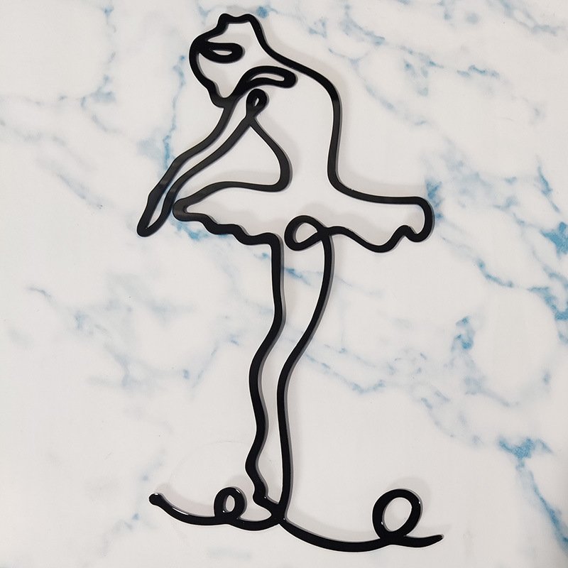 Abstract minimalist figure face art face line acrylic mirror paste cake decoration baking plug-in cake topper