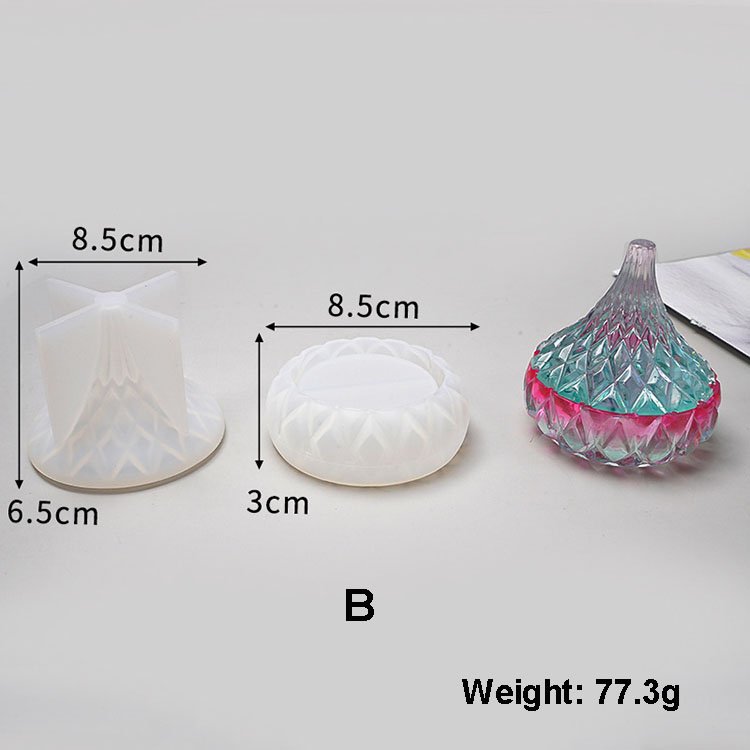 DIY Crystal Epoxy Mould Storage Box with Cover Desktop Resin Ornament Striped Storage Jar Silicone Mold Wholesale Drop Shipping