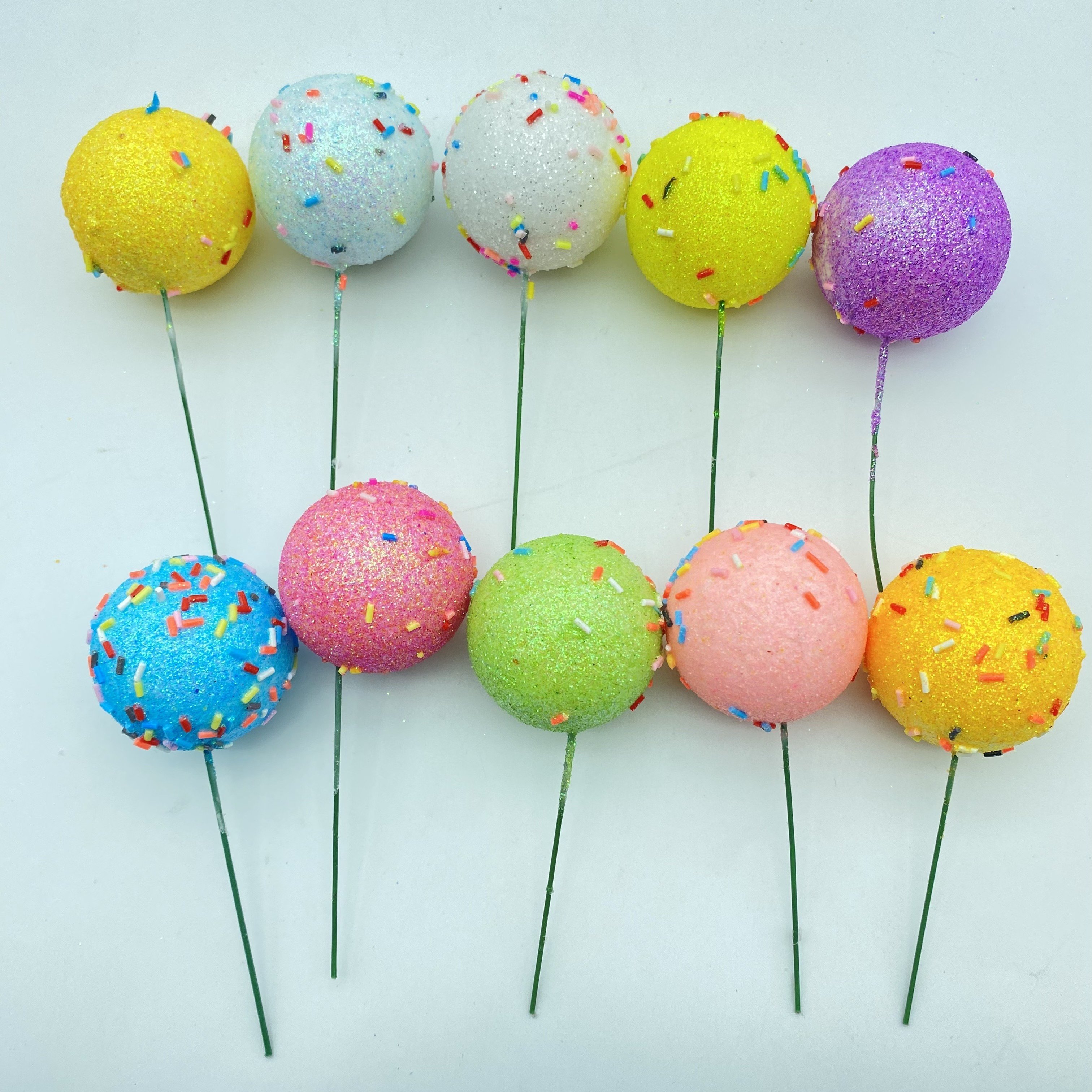 party supplies 20pcs mixed in one bag different size sugar type round shape faux ball cake decoration