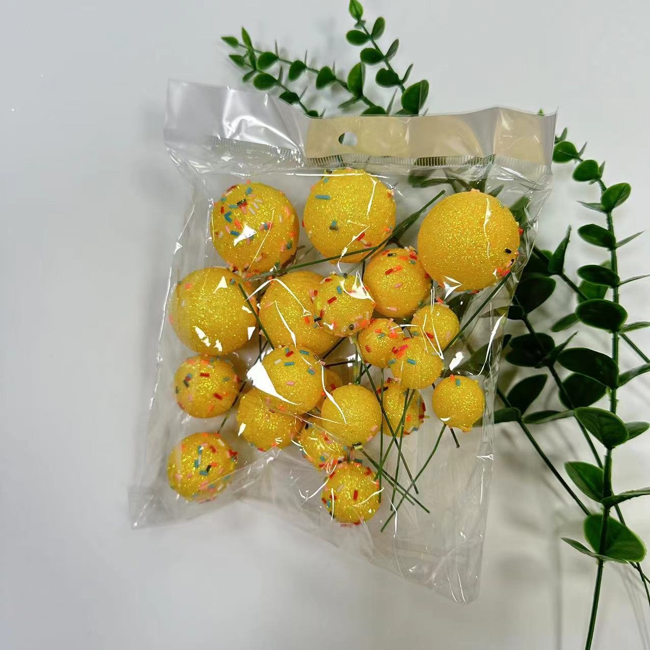 party supplies 20pcs mixed in one bag different size sugar type round shape faux ball cake decoration