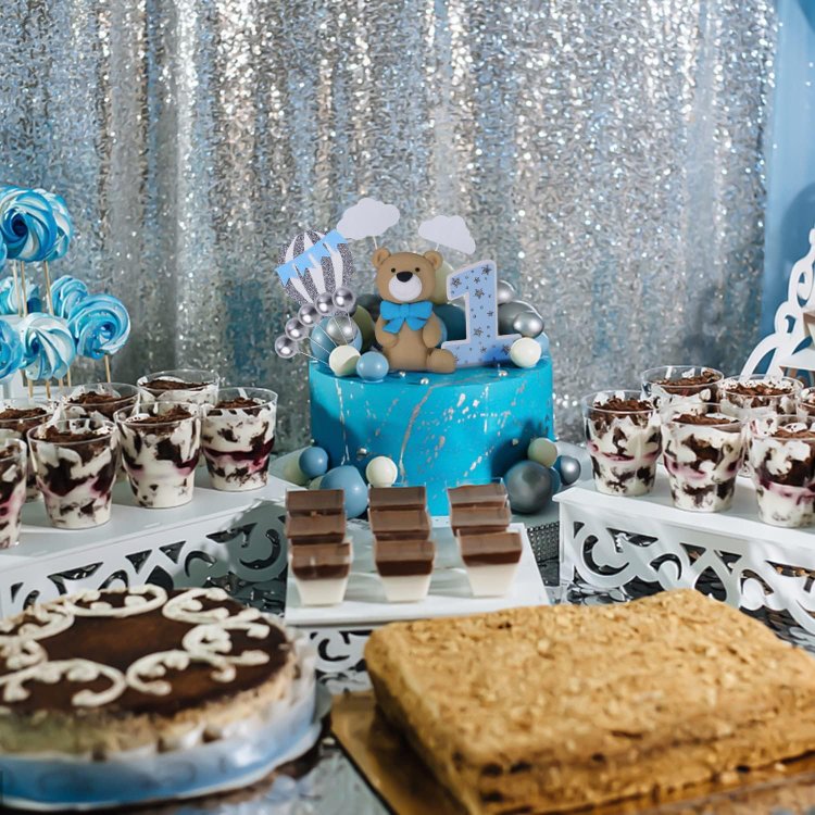 3D Twin Bears Cake Topper Balls Clouds Glitter Stars Cake Decoration for Birthday Baby Shower Party Supplies