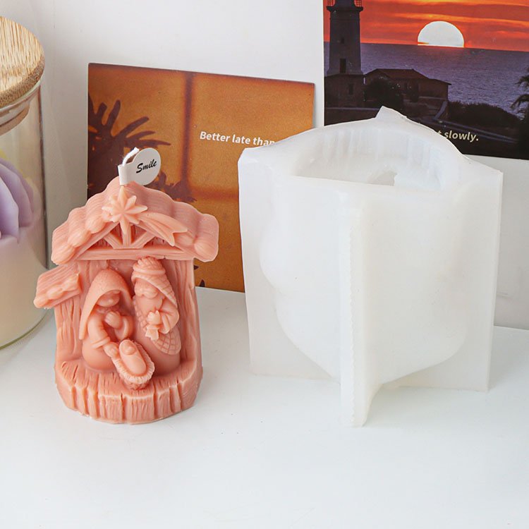 Angel Jesus Silicone Candle Mold Religious Gypsum Ornaments Home Decorations Casting Mould DIY Aromatherapy Candle Making tool