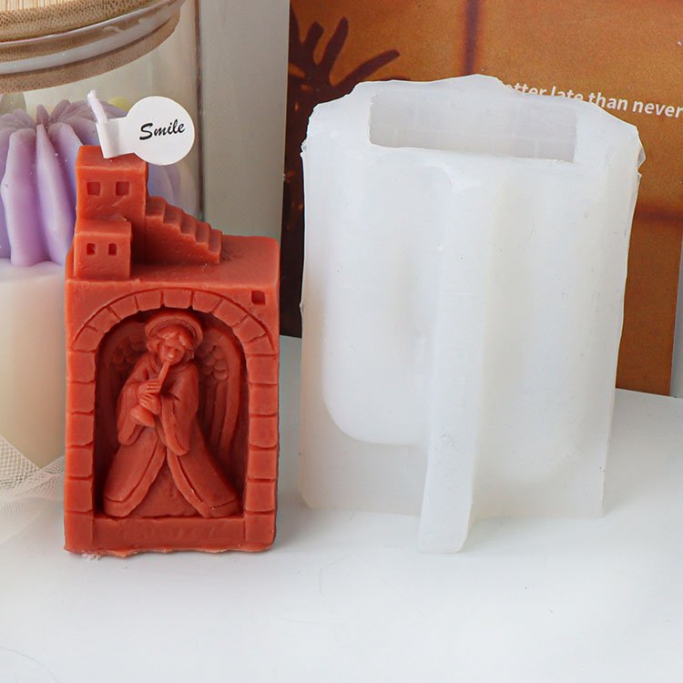 Angel Jesus Silicone Candle Mold Religious Gypsum Ornaments Home Decorations Casting Mould DIY Aromatherapy Candle Making tool