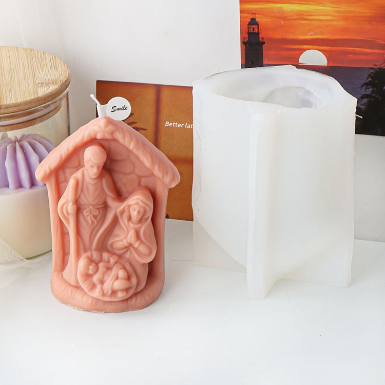 Angel Jesus Silicone Candle Mold Religious Gypsum Ornaments Home Decorations Casting Mould DIY Aromatherapy Candle Making tool