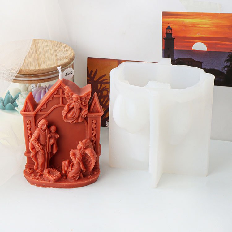 Angel Jesus Silicone Candle Mold Religious Gypsum Ornaments Home Decorations Casting Mould DIY Aromatherapy Candle Making tool