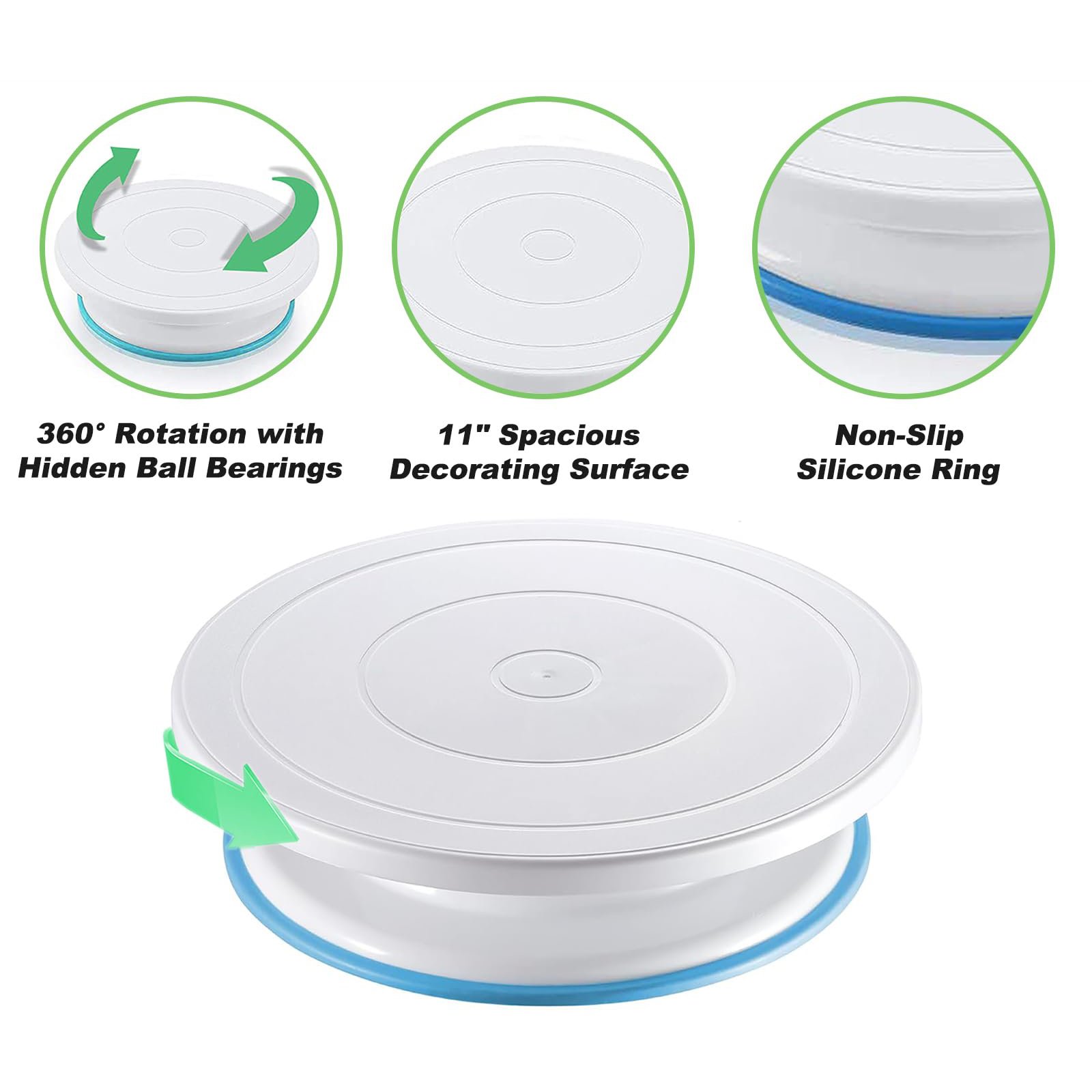 Rotating Cake Turntable Stand Piping Tips Pastry Tools Set Revolving Cake Decorating Tool Set for Baking