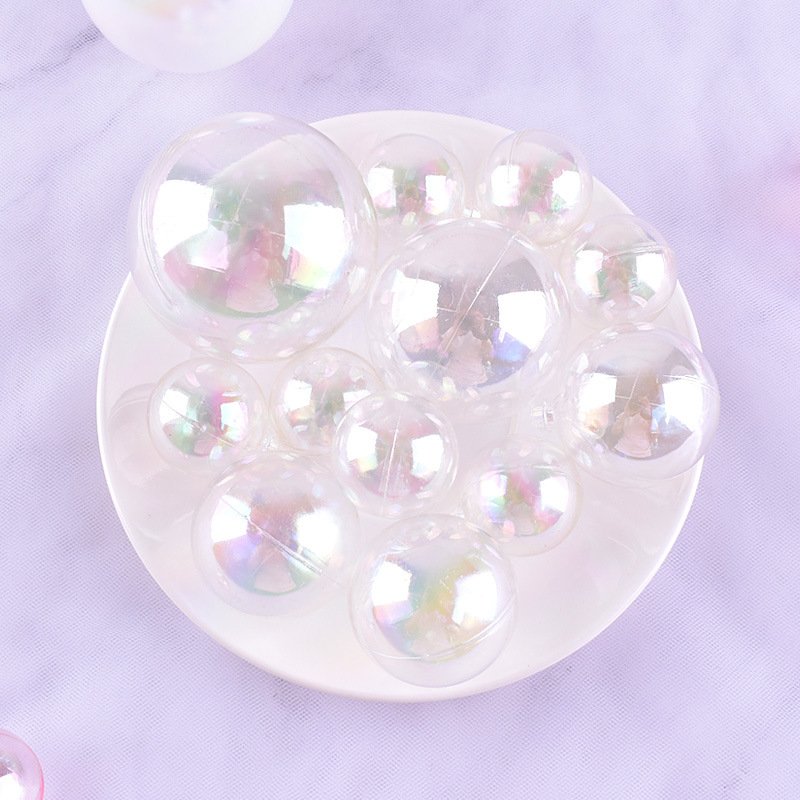 3/4/5/6cm 4pcs Faux Balls Happy Birthday Pink Transparent Cake Decoration Ball Cake Topper