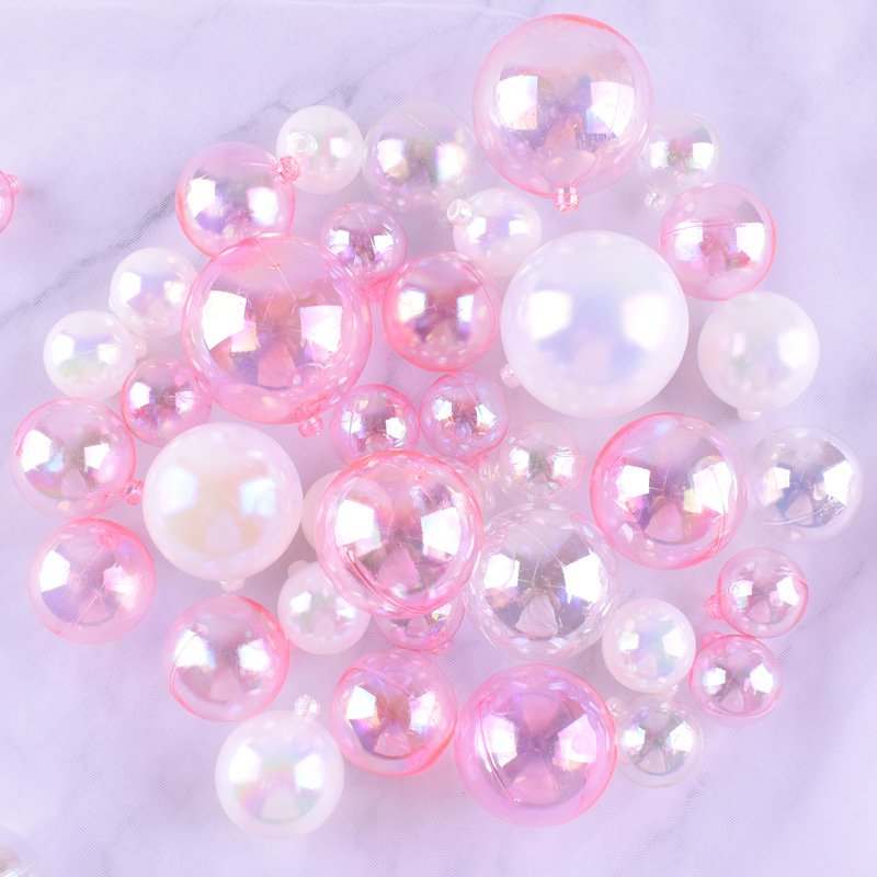 3/4/5/6cm 4pcs Faux Balls Happy Birthday Pink Transparent Cake Decoration Ball Cake Topper