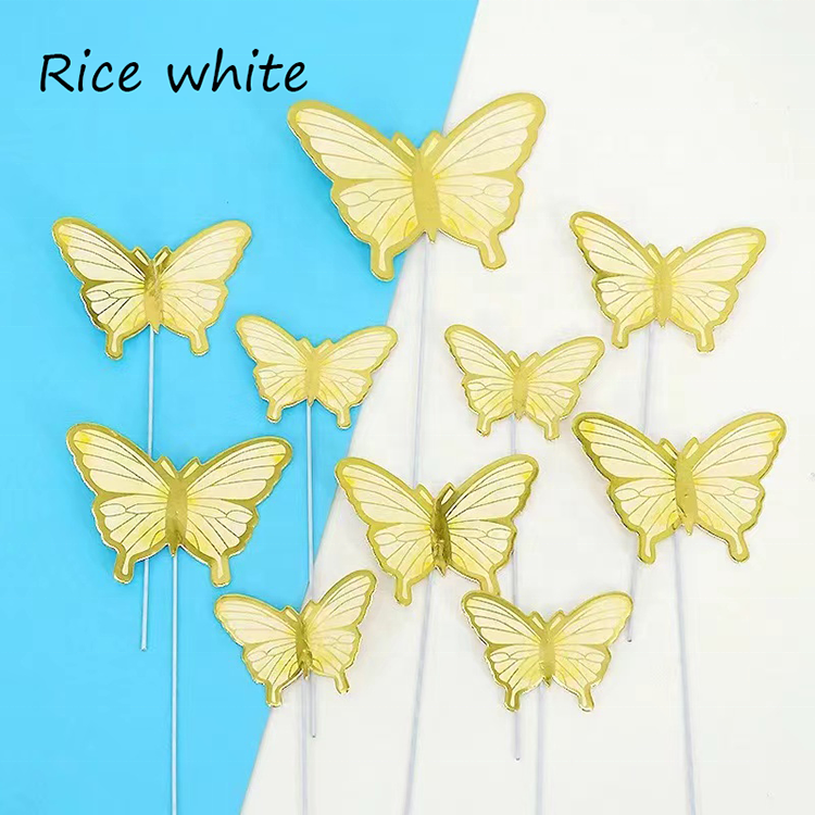 Wholesale 10pcs/bag Bronzing Paper Cake Topper for Birthday Wedding Decorating Cake Supplies