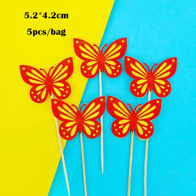 Wholesale 10pcs/bag Bronzing Paper Cake Topper for Birthday Wedding Decorating Cake Supplies