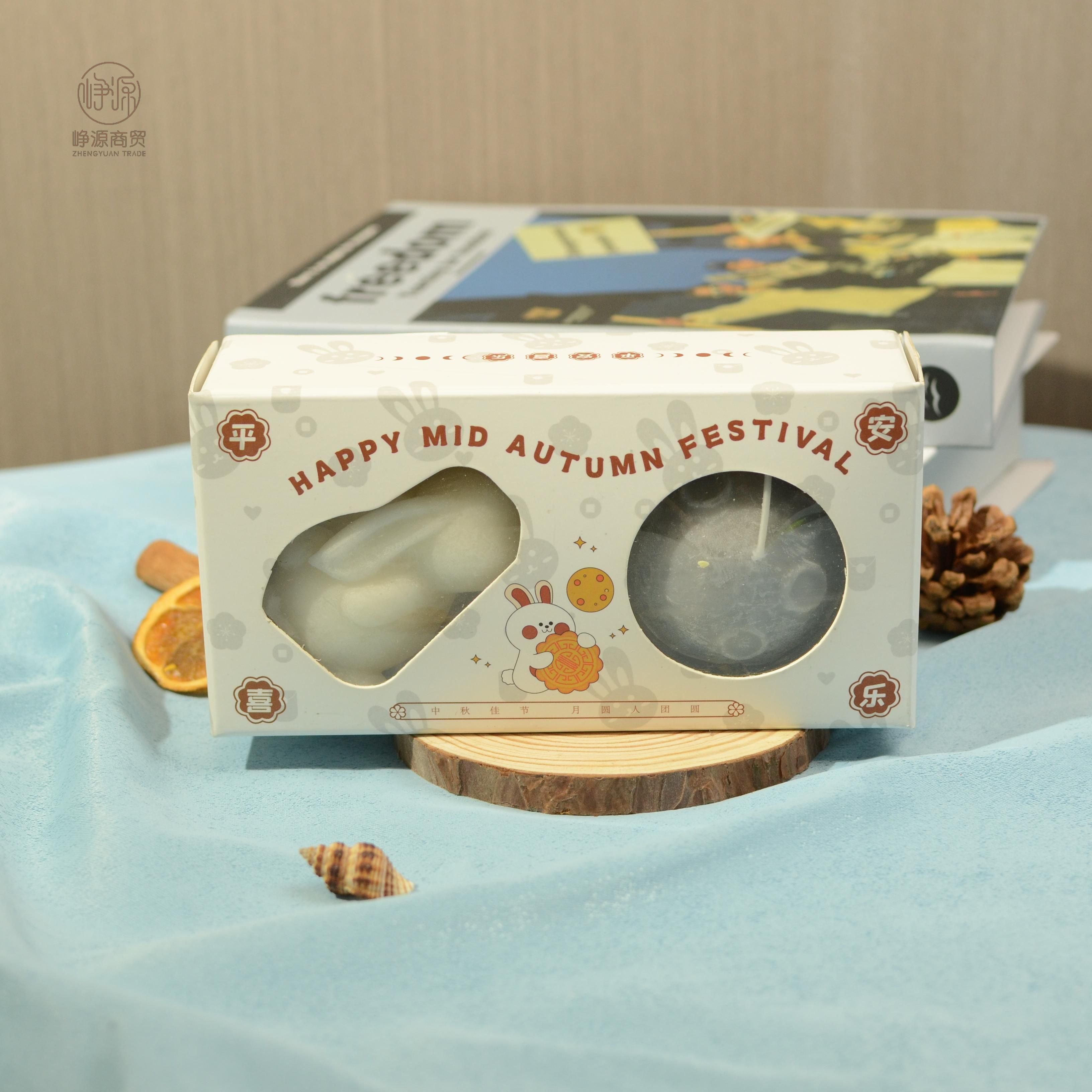High Quality Mid-autumn Festival Creative Gift Handmade Aromatherapy Wax Smokeless Home Decoration Scented Candle -moon