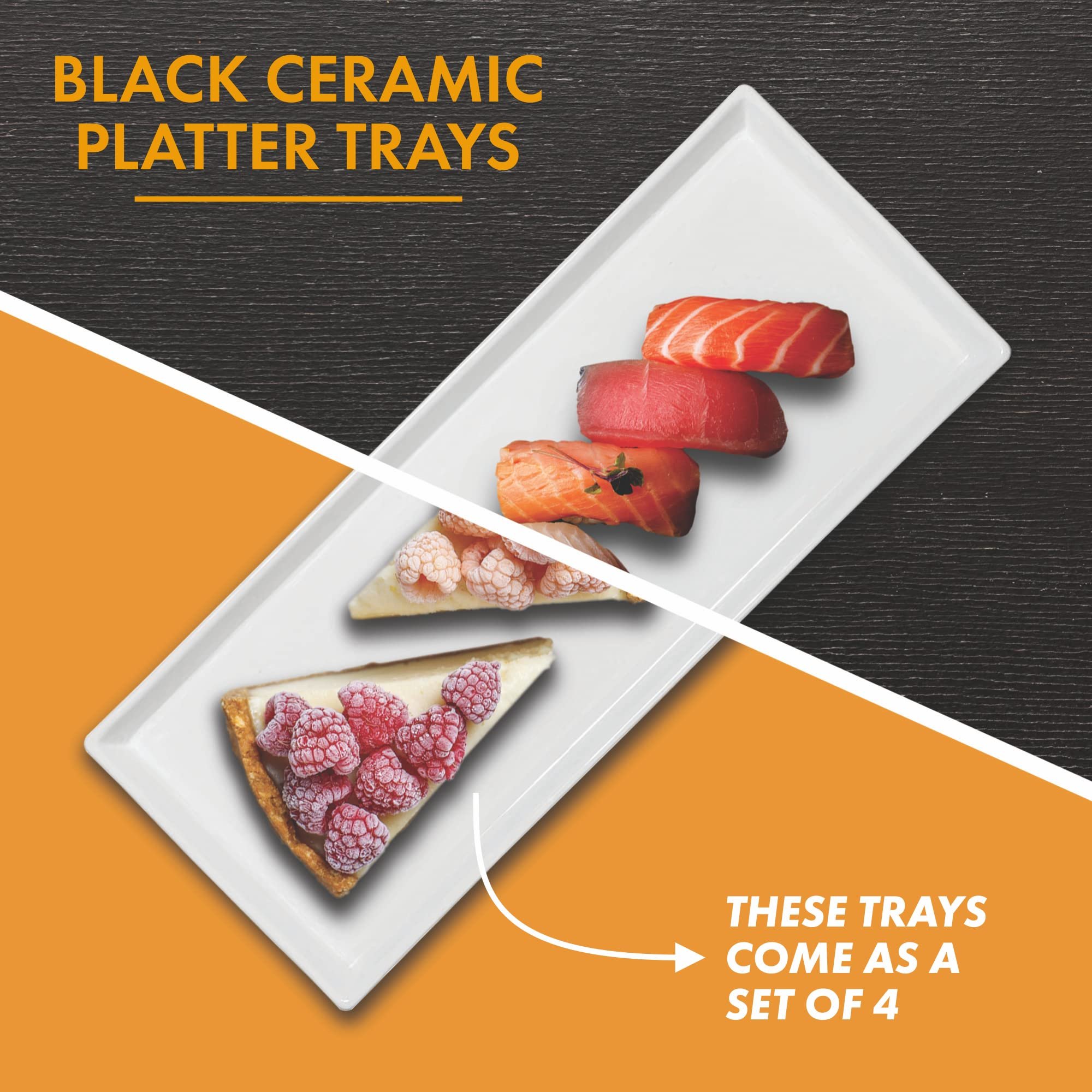 Factory Wholesale Ceramic Platter Trays Porcelain Serving Dish Plate Set Rectangular Dessert Sushi Plate