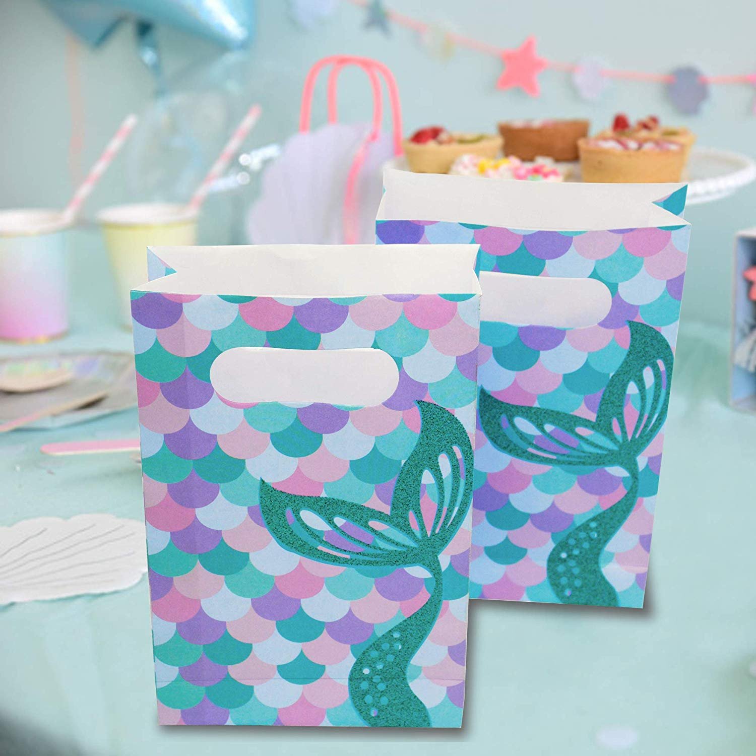 New Product 3 Tier Carriage Paper Cardboard Mermaid Party Decoration Cupcake Cake Stand For Cupcake Supplies