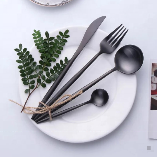 304 Stainless steel Matte Black color High Quality Arya Flatware Set