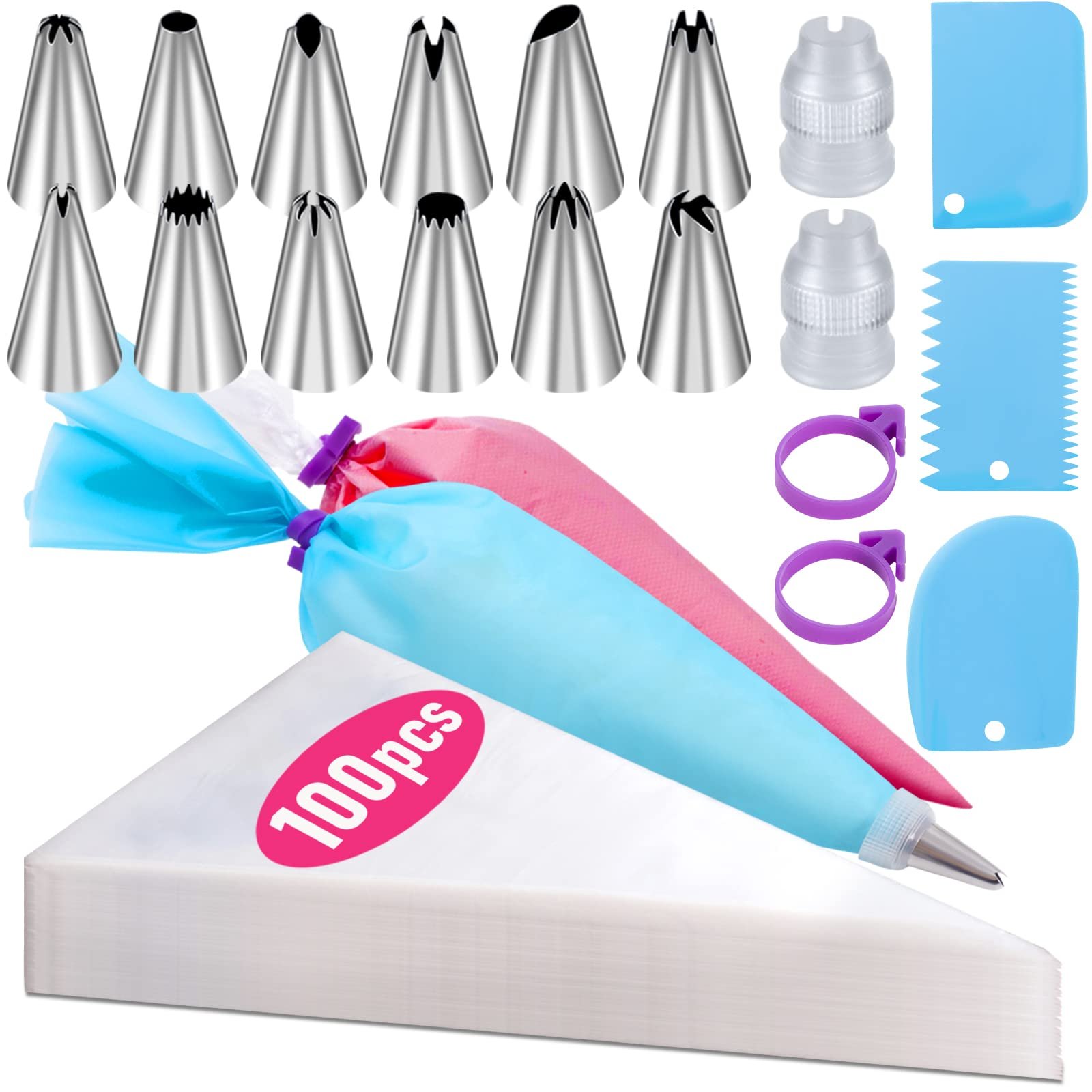 Baking tools baking supplies plastic cake decorating supplies tools set 200Pcs Piping Bags and Tips Set Cake decorating set