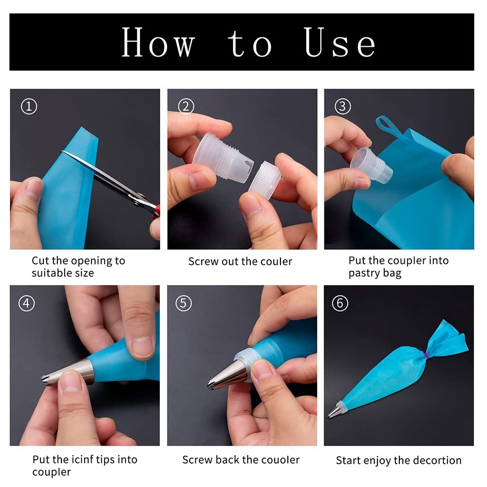 Baking tools baking supplies plastic cake decorating supplies tools set 200Pcs Piping Bags and Tips Set Cake decorating set