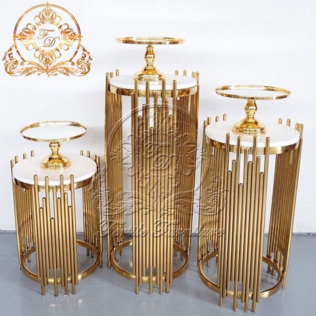 Wedding Decoration Cake Stand Flower Display Pillar Metal Gold Wedding Plinths