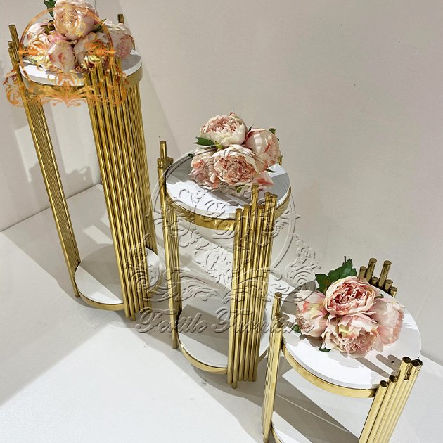 Wedding Decoration Cake Stand Flower Display Pillar Metal Gold Wedding Plinths