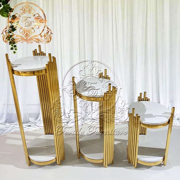 Wedding Decoration Cake Stand Flower Display Pillar Metal Gold Wedding Plinths