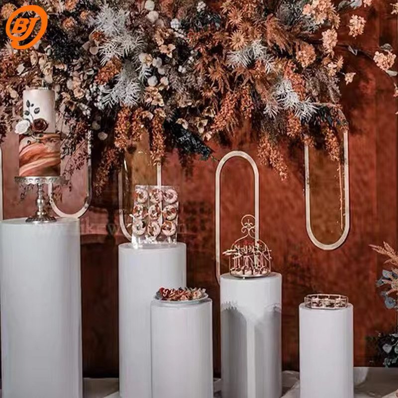 Wholesale three-piece round base cylindrical cake rack party decoration display shelf wedding decoration dessert table