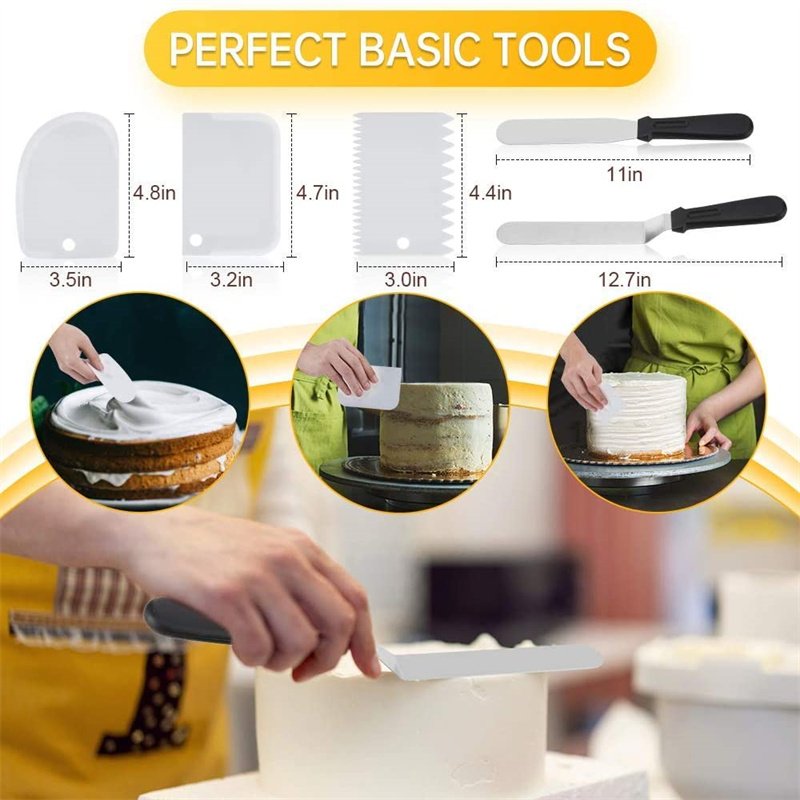 cake decorating supplies 85PCS Baking Supplies Cake Tools For nozzle set Baking Pastry Tools Set with plastic turntable