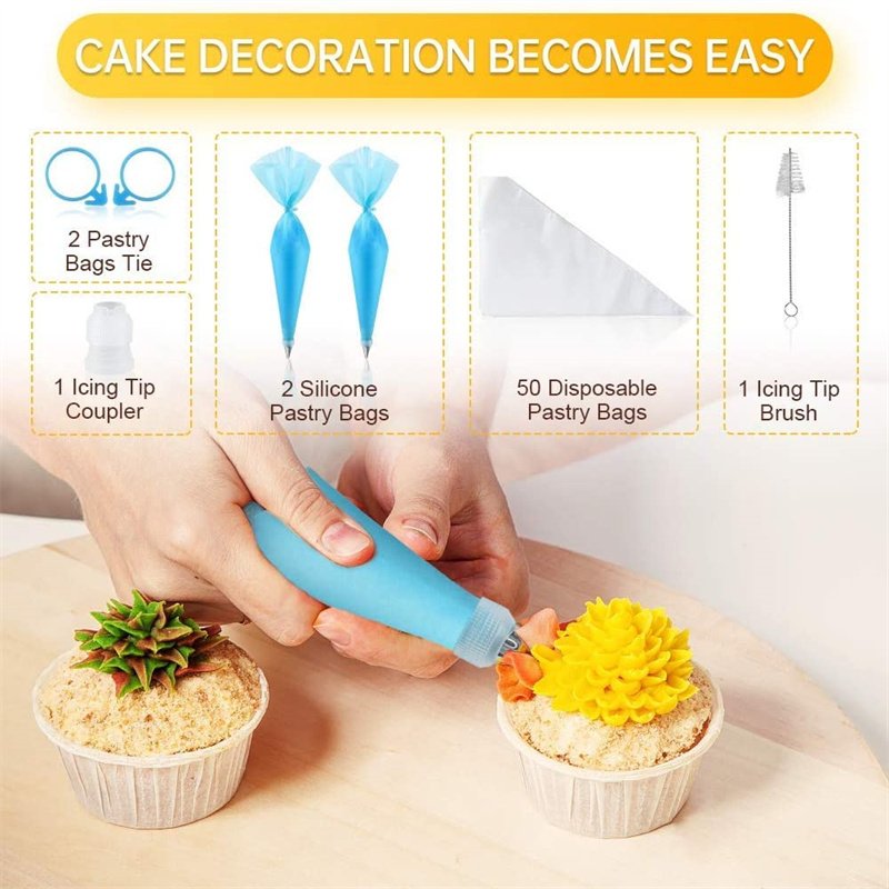 cake decorating supplies 85PCS Baking Supplies Cake Tools For nozzle set Baking Pastry Tools Set with plastic turntable