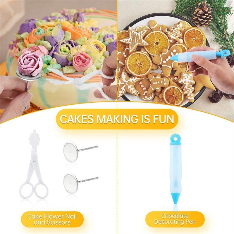 cake decorating supplies 85PCS Baking Supplies Cake Tools For nozzle set Baking Pastry Tools Set with plastic turntable