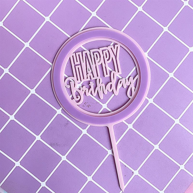 New Design Round double layer DIY happy birthday acrylic cake toppers for cake decorating supplies