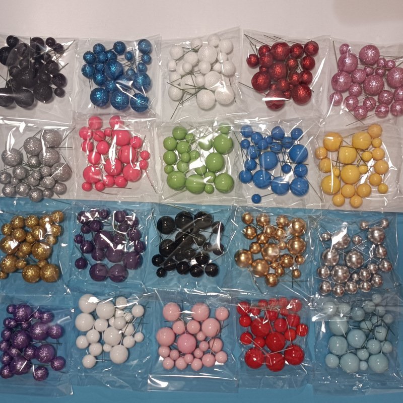 Wholesale price cake decoration foam balls 20pcs/bag Christmas party baby Birthday shower Cake Topper faux ball