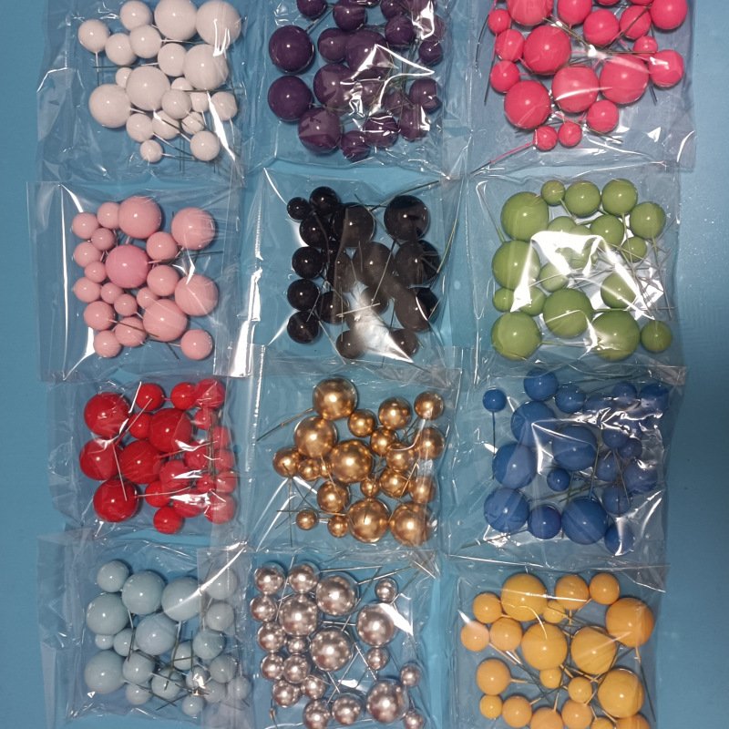 Wholesale price cake decoration foam balls 20pcs/bag Christmas party baby Birthday shower Cake Topper faux ball