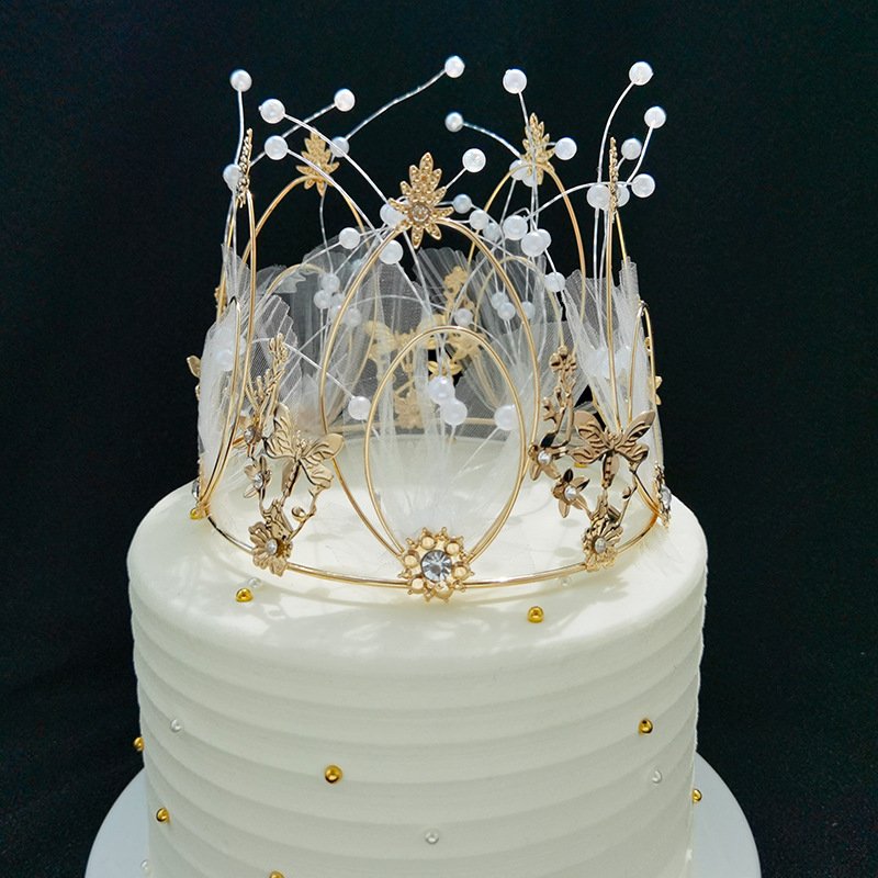 Luxury wedding cake decoration crown cake topper for wedding decoration crown cake decoration