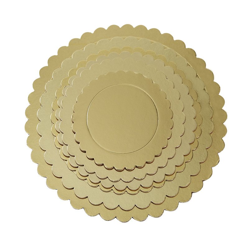 Wholesale Disposable Corrugated Golden Silver Sheet Lace Cake Board Mat Foil Paper Custom Popular OEM Kitchen Supplies Support